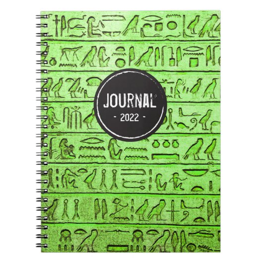 Oude Egyptische Hieroglyphs - Groen Notitieboek (Voorkant)