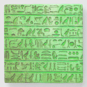 Oude Egyptische Hieroglyphs Groene Stone Onderzett Stenen Onderzetter (Voorkant)
