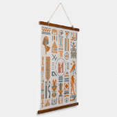 Oude Egyptische Hieroglyphs Hangend Wandkleed (Gebogen)