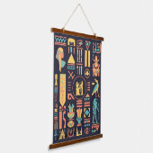 Oude Egyptische Hieroglyphs Hangend Wandkleed (Gebogen)