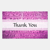 Oude Egyptische Hieroglyphs Paars Dank je wel Rechthoekige Sticker (Voorkant)