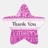 Oude Egyptische Hieroglyphs Paars Dank je wel Ster Sticker (Voorkant)