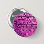 Oude Egyptische Hieroglyphs Paarse Button (Voorkant /achterkant)