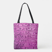 Oude Egyptische Hieroglyphs Paarse Canvas tas (Achterkant)