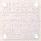 Oude Egyptische Hieroglyphs Red Glazen Onderzetter (Achterkant)