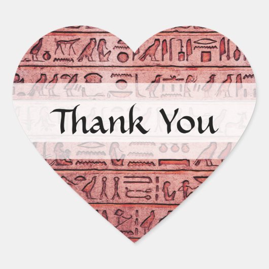 Oude Egyptische Hieroglyphs Red Hart Sticker (Voorkant)