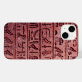 Oude Egyptische Hieroglyphs Red iPhone 14 Hoesje (Achterkant (horizontaal))