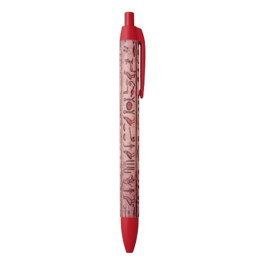 Oude Egyptische Hieroglyphs Red Pen (Achterkant (Verticaal))