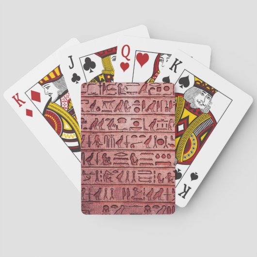 Oude Egyptische Hieroglyphs Red Pokerkaarten (Achterkant)