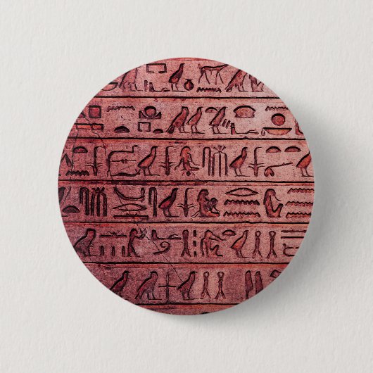 Oude Egyptische Hieroglyphs Red Ronde Button 5,7 Cm (Voorkant)