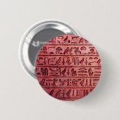 Oude Egyptische Hieroglyphs Red Ronde Button 5,7 Cm (Voorkant /achterkant)