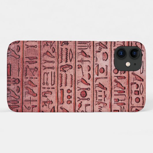 Oude Egyptische Hieroglyphs - Rode iPhone Case (Achterkant (horizontaal))
