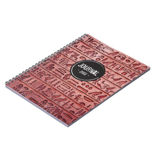 Oude Egyptische Hieroglyphs - rood Notitieboek (Linkerzijde)