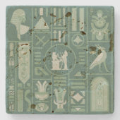 Oude Egyptische Hieroglyphs Stenen Onderzetter (Voorkant)