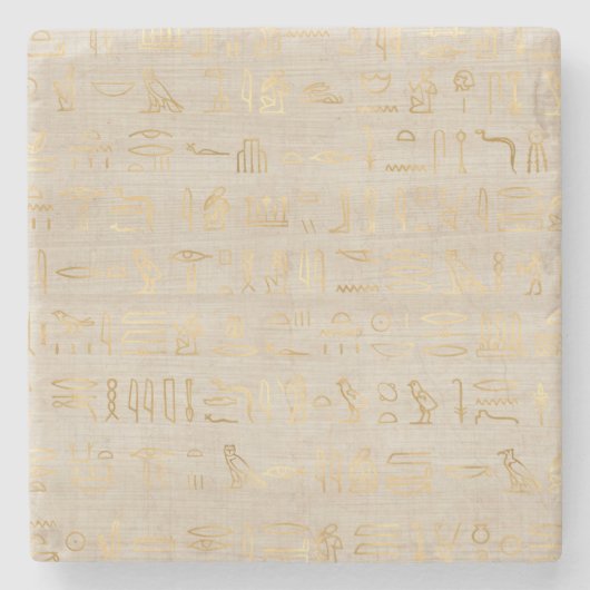 Oude Egyptische Hieroglyphs Stenen Onderzetter (Voorkant)