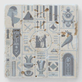 Oude Egyptische Hieroglyphs Stenen Onderzetter (Voorkant)