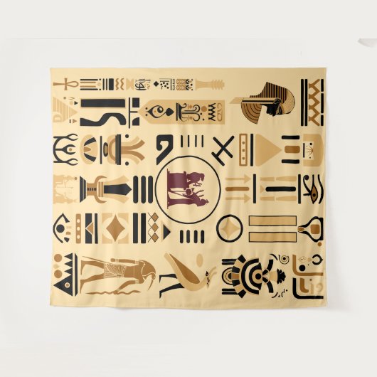 Oude Egyptische Hieroglyphs Wandkleed (Voorkant (horizontaal))