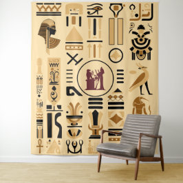 Oude Egyptische Hieroglyphs Wandkleed