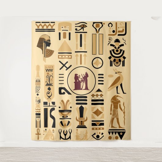Oude Egyptische Hieroglyphs Wandkleed (Voorkant)