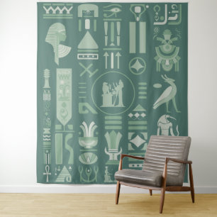 Oude Egyptische Hieroglyphs Wandkleed