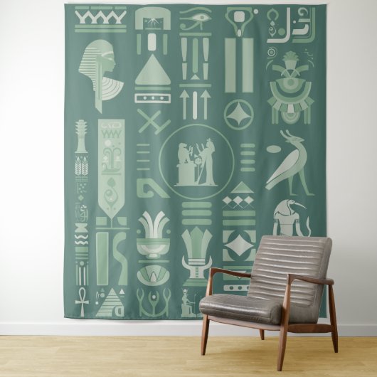 Oude Egyptische Hieroglyphs Wandkleed (In situ)