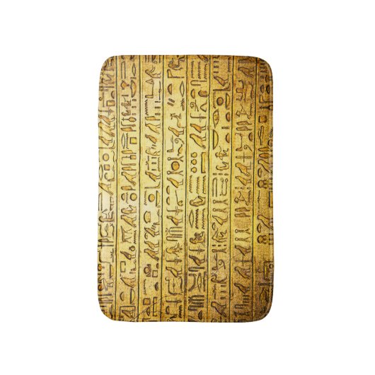 Oude Egyptische Hieroglyphs Yellow Badmat (Voorkant Verticaal)