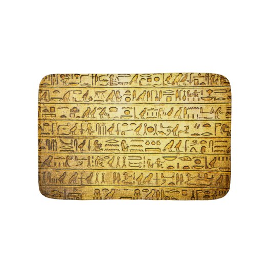 Oude Egyptische Hieroglyphs Yellow Badmat (Voorkant)