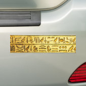 Oude Egyptische Hieroglyphs Yellow Bumpersticker (Op auto)