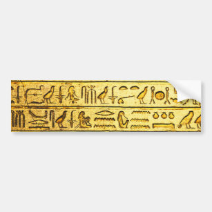 Oude Egyptische Hieroglyphs Yellow Bumpersticker