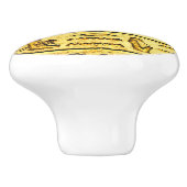 Oude Egyptische Hieroglyphs Yellow Ceramic Knob. Keramische Knop (Zijkant)