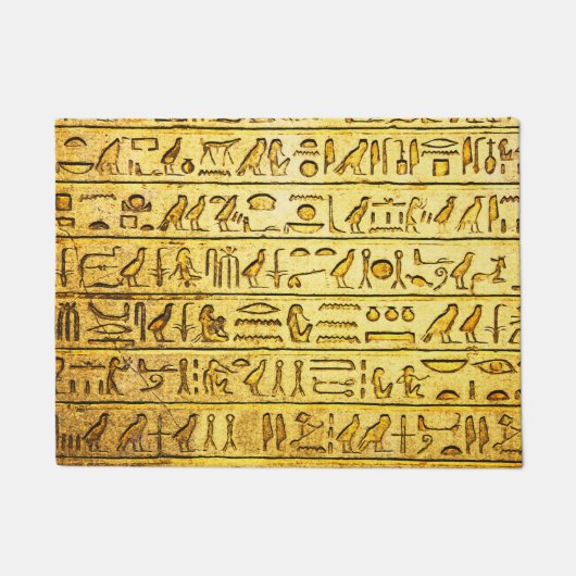 Oude Egyptische Hieroglyphs Yellow Deurmat (Voorkant)