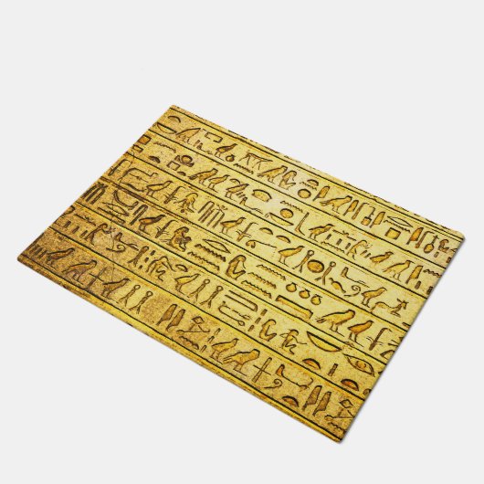 Oude Egyptische Hieroglyphs Yellow Deurmat (Schuin)