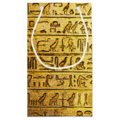 Oude Egyptische Hieroglyphs Yellow Gift Bag Klein Cadeauzakje (Achterkant)