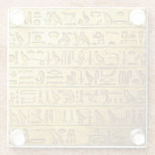 Oude Egyptische Hieroglyphs Yellow Glazen Onderzetter (Achterkant)