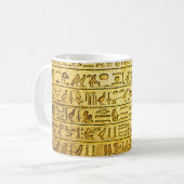 Oude Egyptische Hieroglyphs Yellow Koffiemok (Voorkant links)