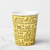 Oude Egyptische Hieroglyphs Yellow Paper Cup Papieren Bekers (Achterkant)