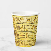 Oude Egyptische Hieroglyphs Yellow Paper Cup Papieren Bekers (Links)