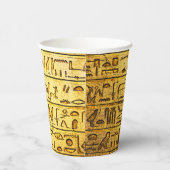Oude Egyptische Hieroglyphs Yellow Paper Cup Papieren Bekers (Rechts)