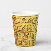 Oude Egyptische Hieroglyphs Yellow Paper Cup Papieren Bekers (Voorkant)