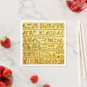 Oude Egyptische Hieroglyphs Yellow Servet (Insitu)