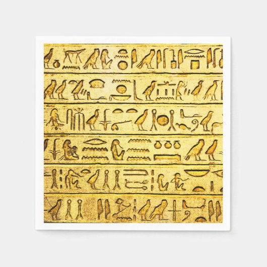 Oude Egyptische Hieroglyphs Yellow Servet (Voorkant)