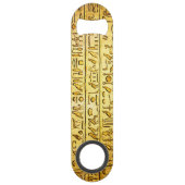 Oude Egyptische Hieroglyphs Yellow Speed Flessenopener (Achterkant)