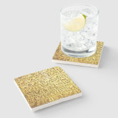 Oude Egyptische Hieroglyphs Yellow Stenen Onderzetter (Zijkant)