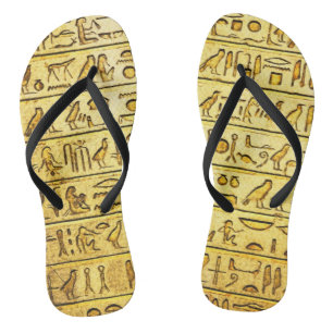 Oude Egyptische Hieroglyphs Yellow Teenslippers