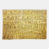 Oude Egyptische Hieroglyphs Yellow Theedoek (Horizontaal)
