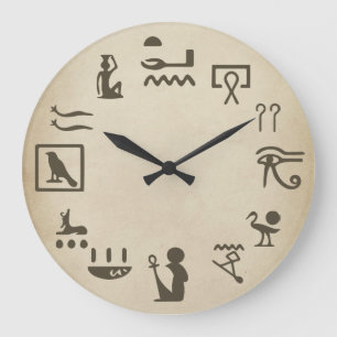 Oude Egyptische Hierogylphics Art Grote Klok