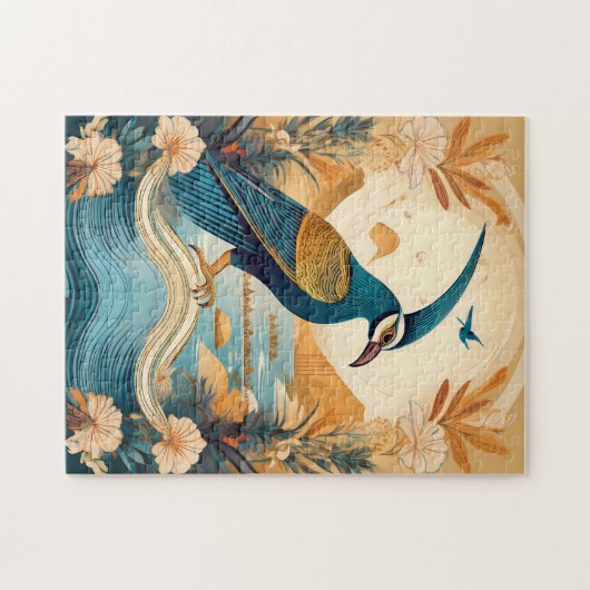Oude Egyptische Hoopoe Art Print Puzzel Legpuzzel (Horizontaal)