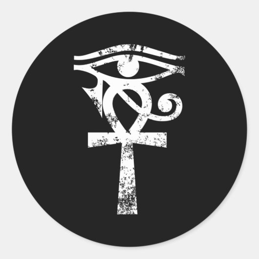 Oude Egyptische Horus Eye Ankh Egypt Archaeologis Ronde Sticker (Voorkant)