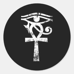 Oude Egyptische Horus Eye Ankh Egypt Archaeologis Ronde Sticker