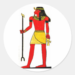 Oude Egyptische illustratie met sleutel van het le Ronde Sticker